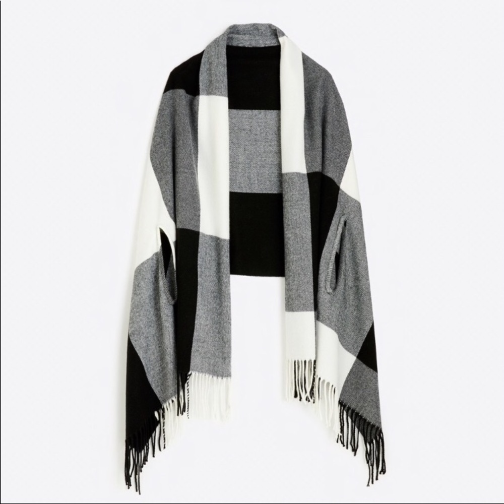 J Crew Plaid Cape Scarf